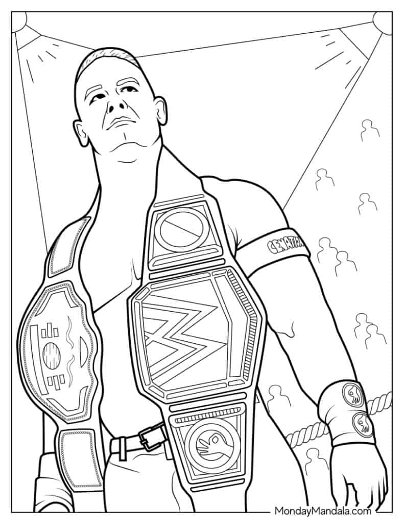 WWE Wrestling Coloring Pages for Fans of All Ages