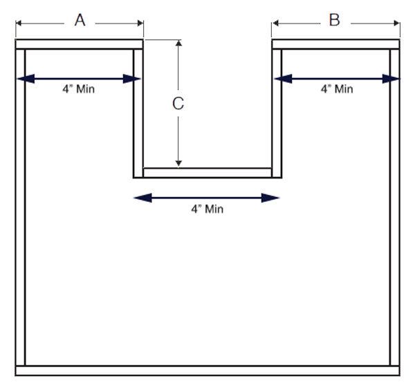 How to Determine U Shaped Drawer Box Plumbing Cut-Out Dimensions for Custom Installations