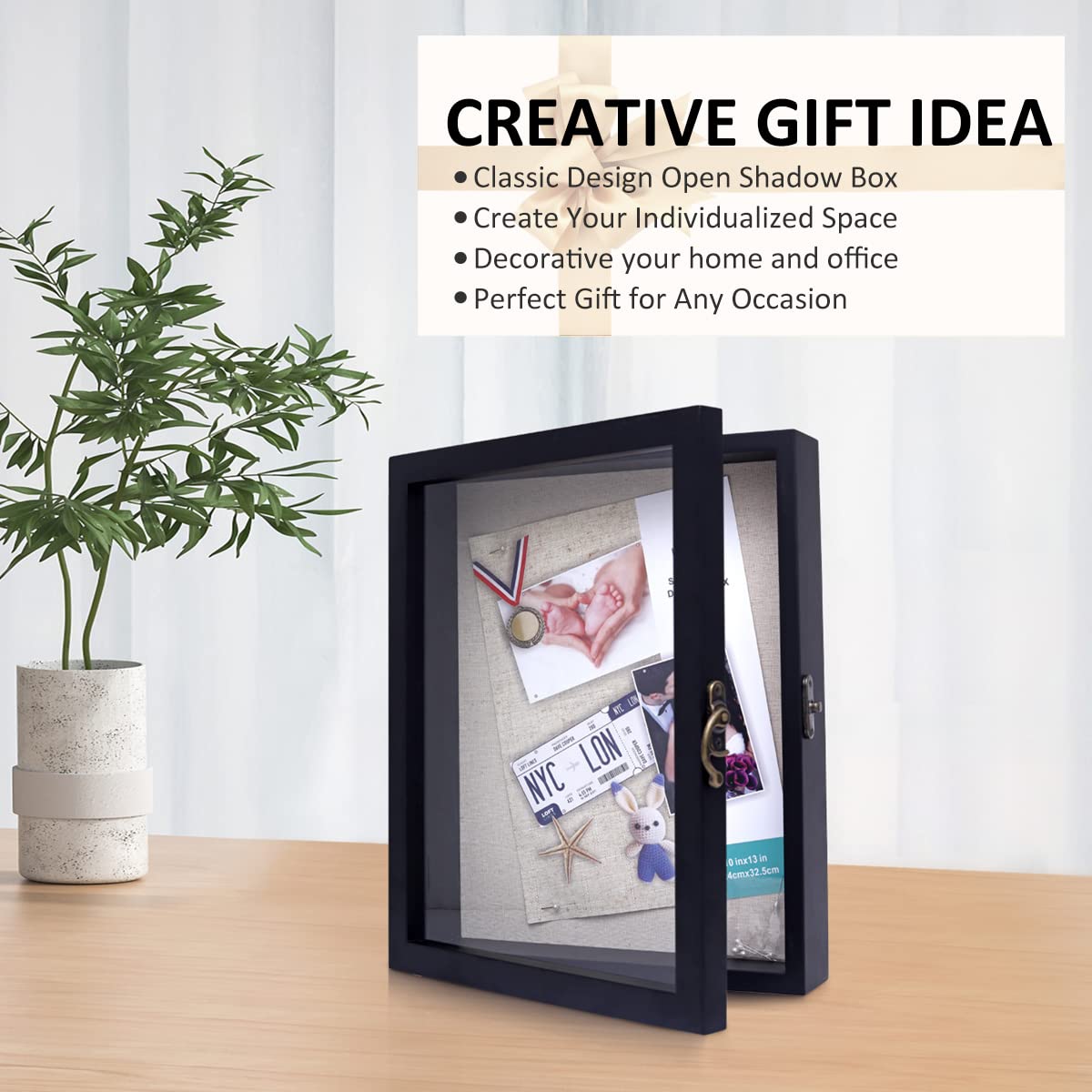 Buy See Through Shadow Box Black Frame – Perfect for Photos, Memorabilia, and Gifts