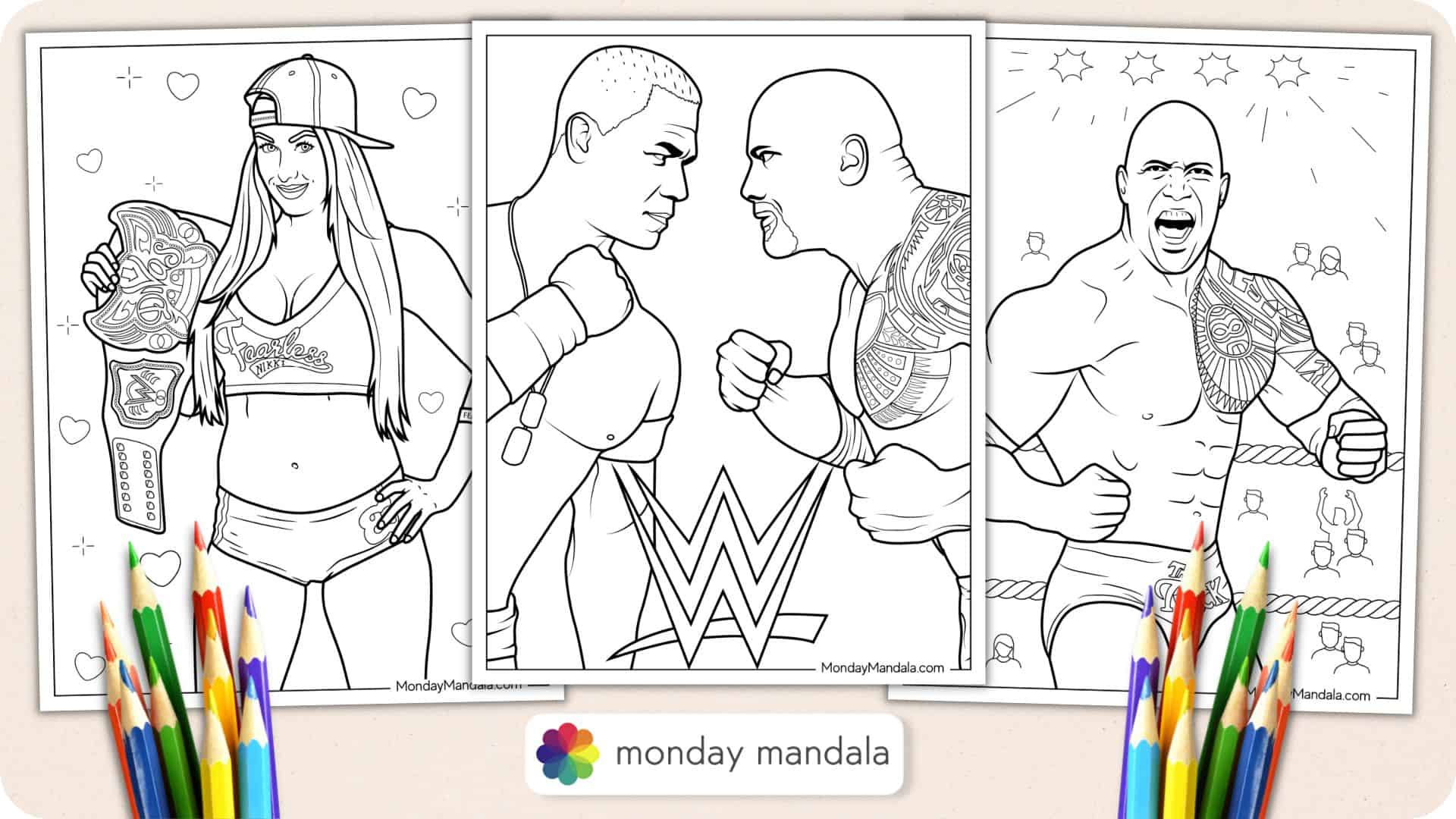 WWE Wrestling Coloring Pages for Fans of All Ages
