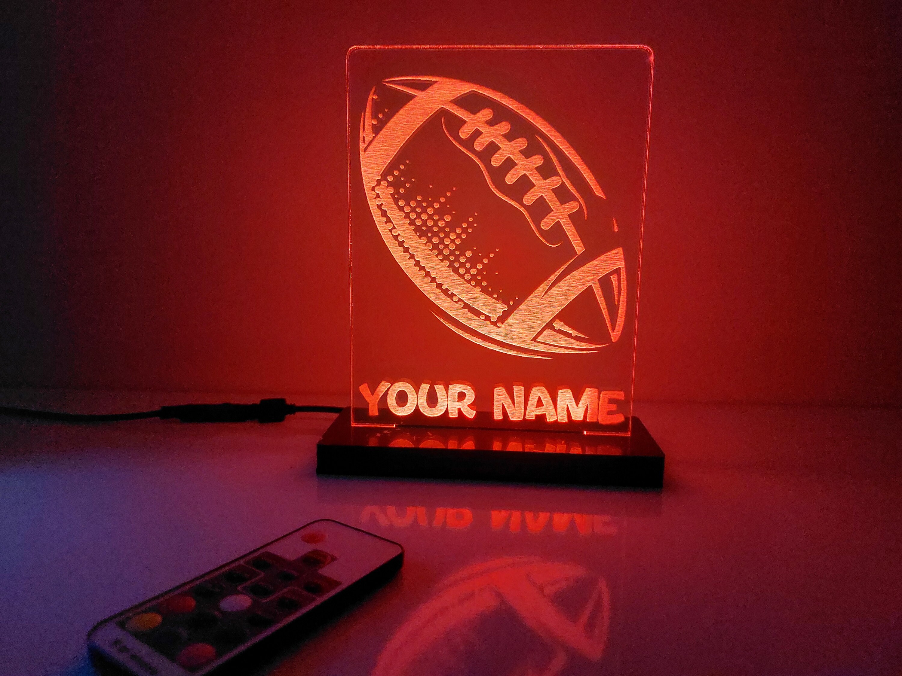 NFL Art Glass Team Lamp – Unique Custom NFL Lamps for Fans