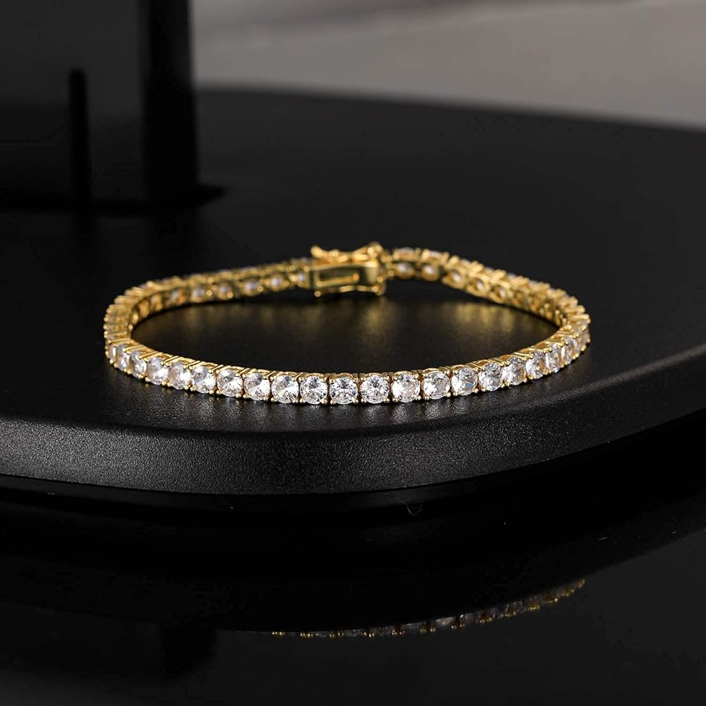 Mens Gold Link Tennis Bracelet Under $125 - Affordable Luxury for Every Occasion