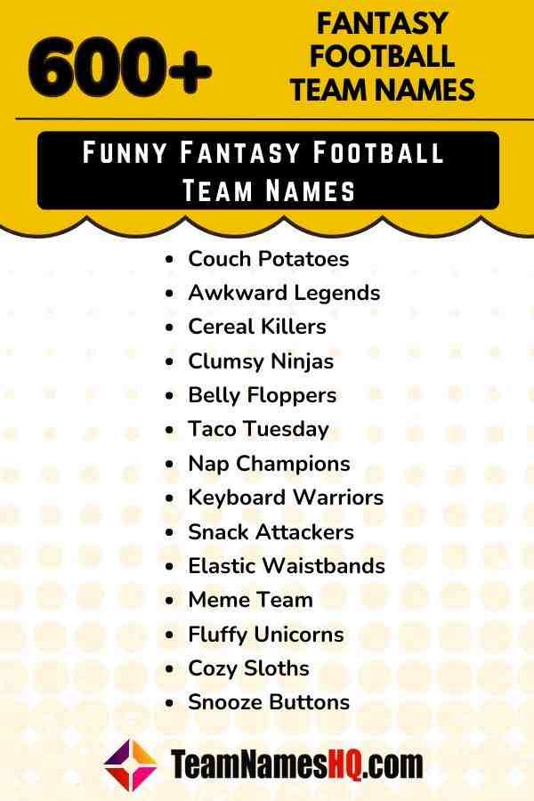 Hilarious and Raunchy Fantasy Football Team Names for 2024