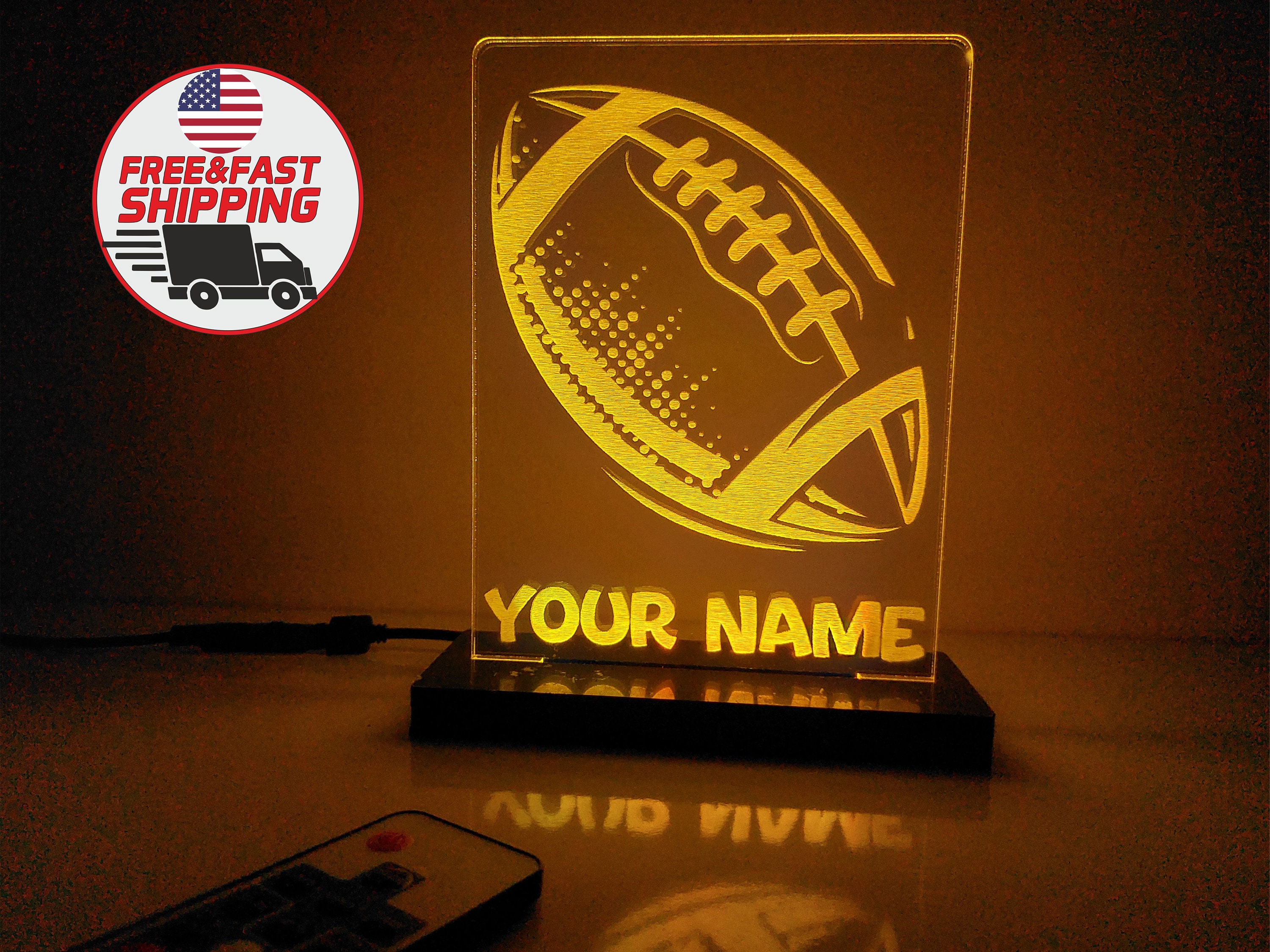 NFL Art Glass Team Lamp – Unique Custom NFL Lamps for Fans