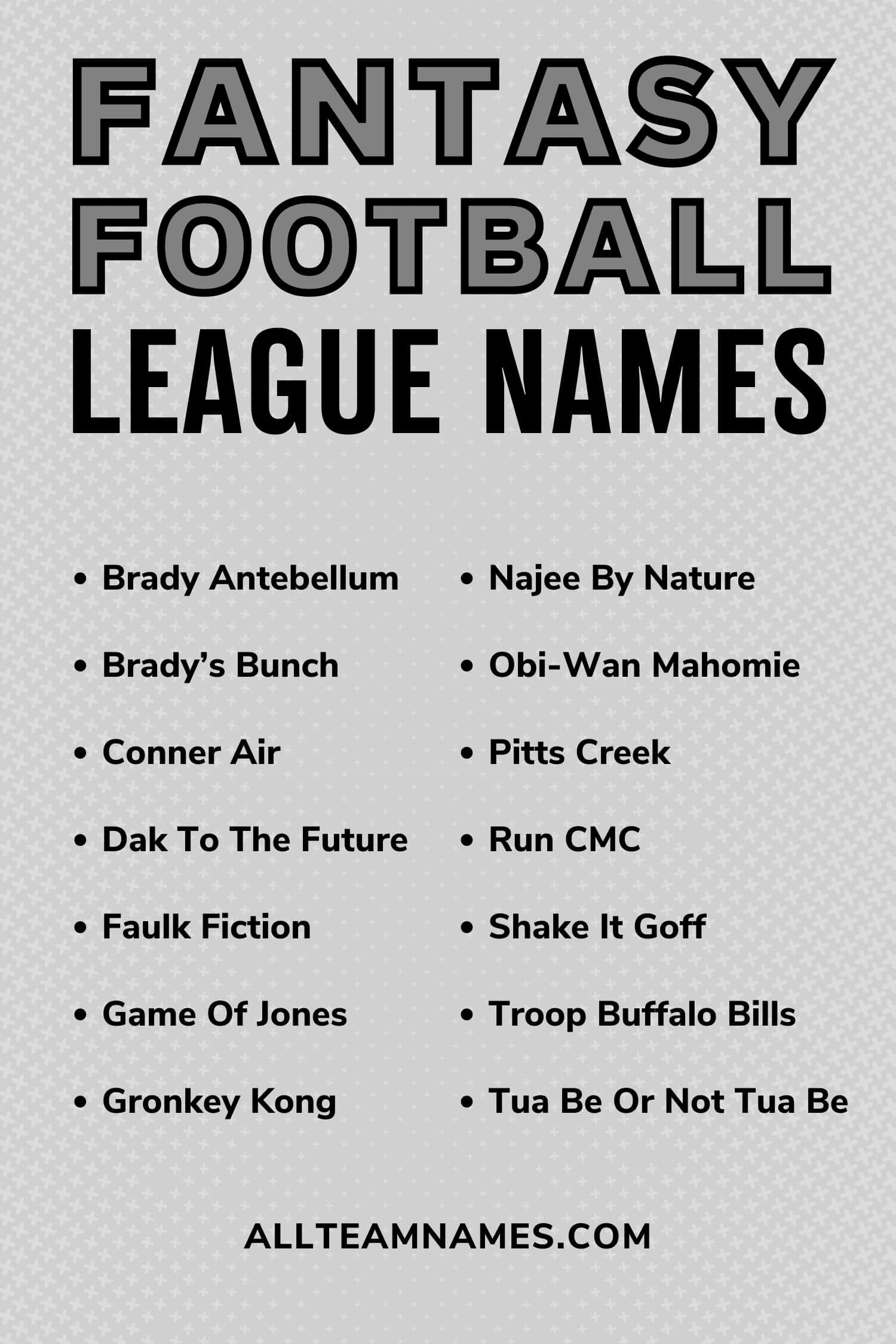 Creative and Clever Fantasy Football Team Names You'll Love
