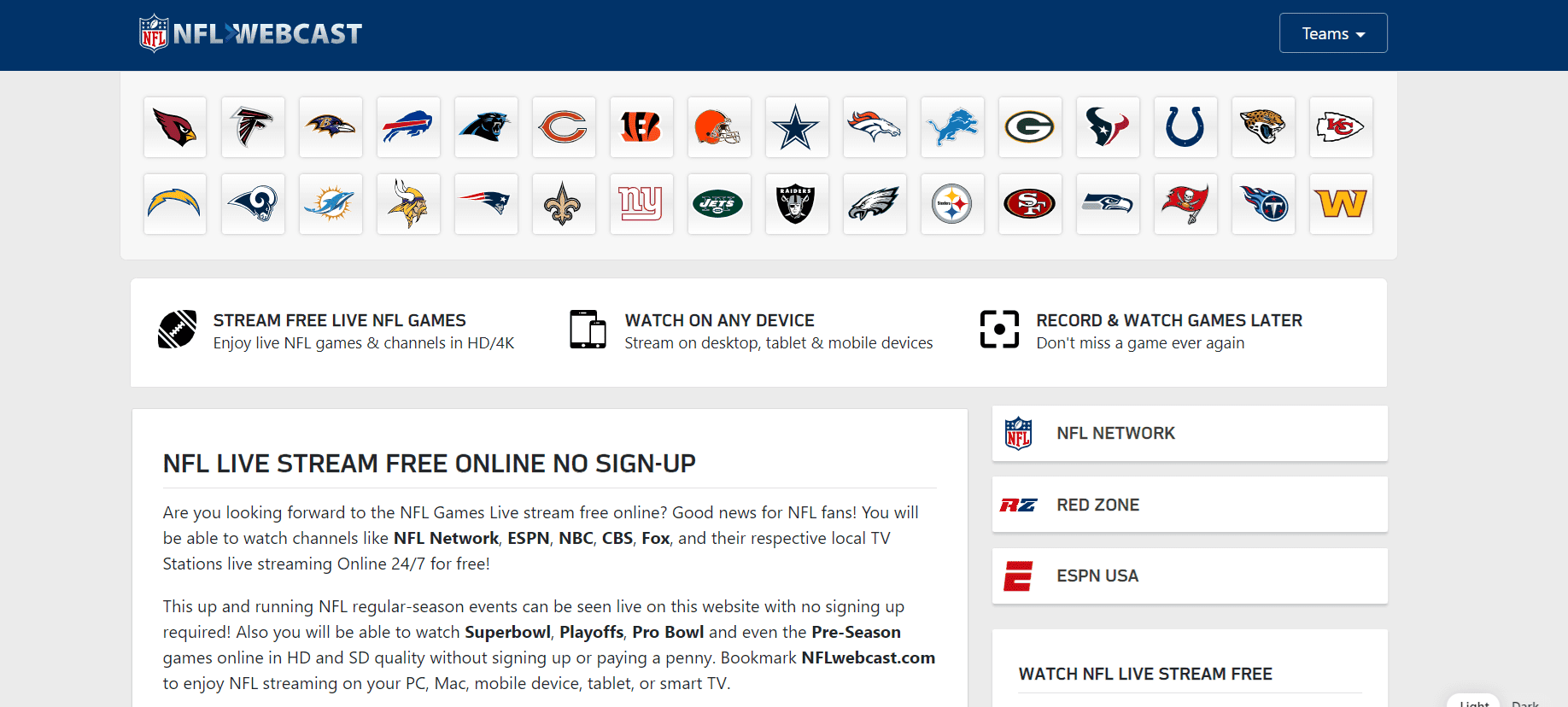 NFL BuffStreams: Watch Live NFL Games for Free in HD