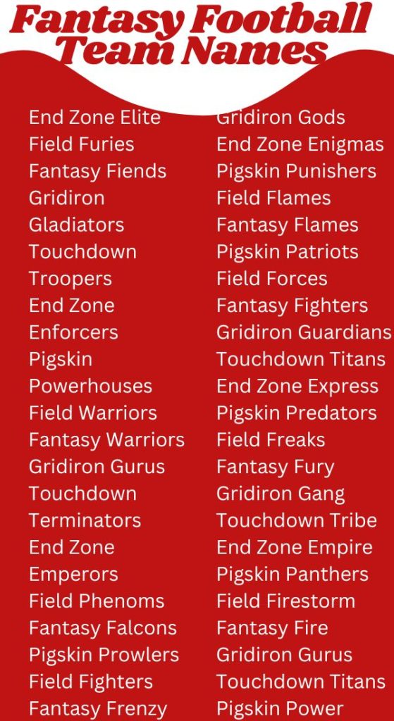 Creative and Clever Fantasy Football Team Names You'll Love