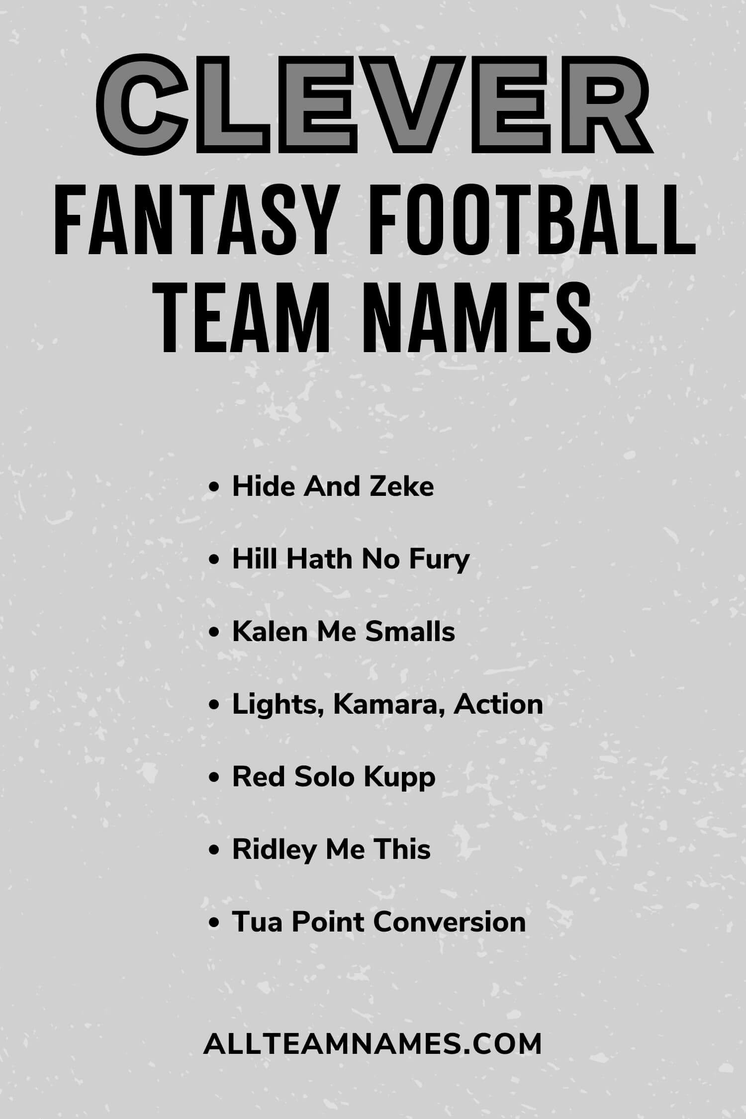 Creative and Clever Fantasy Football Team Names You'll Love