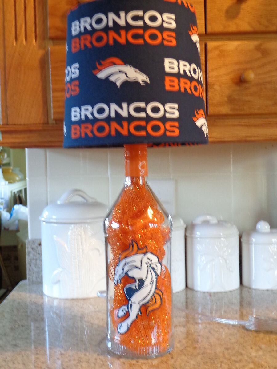 Handpainted Team Lamp - Denver Broncos NFL | Unique Home Decor for Fans