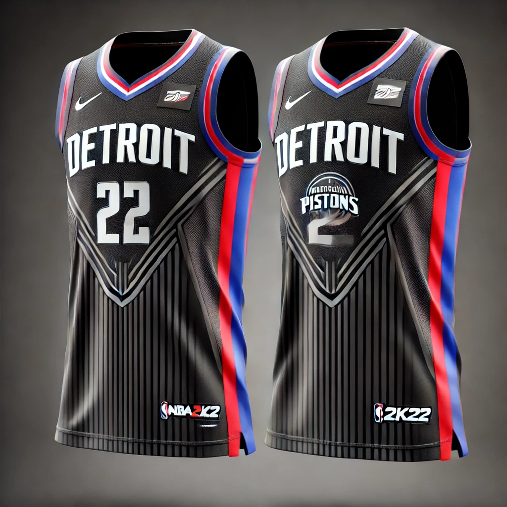 Download NBA 2K22 Pistons Concept Black Jersey Mod for NLSC Now