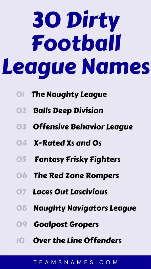 Top Raunchy Fantasy Football Team Names 2024: Make Your League Laugh