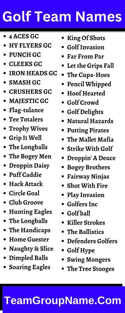 Best Fantasy Golf Team Names 2024: Top Picks for Your League