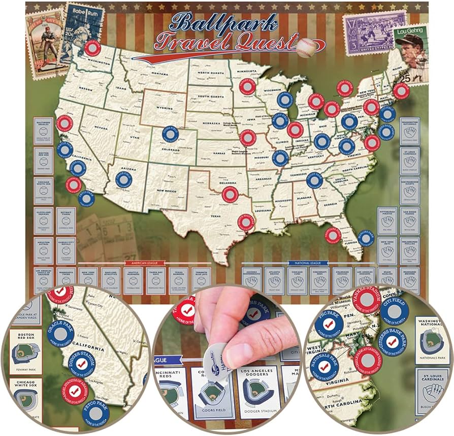 Need an easy mlb stadium travel map? Make planning your stadium visits simple and fun.