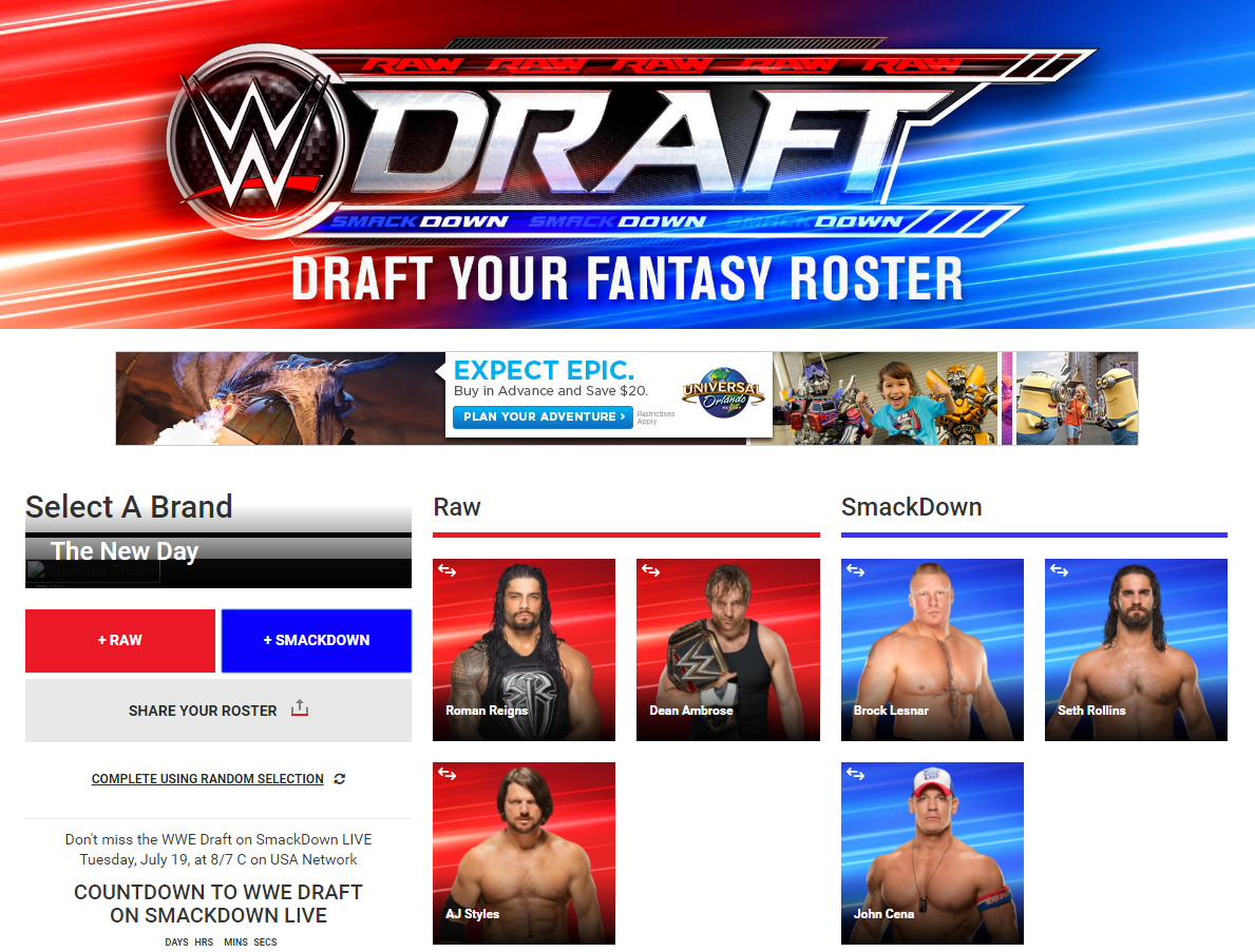 WWE Draft Simulator: Draft your dream roster right now, its free!