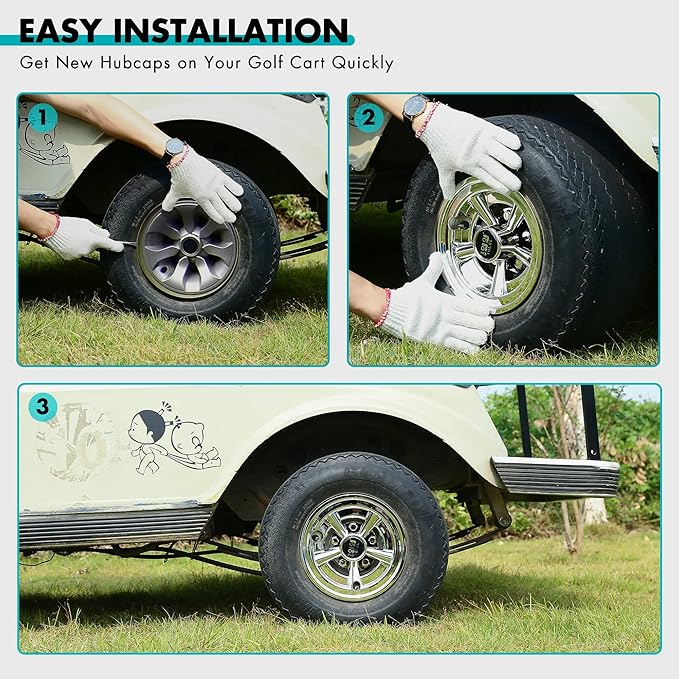 New golf cart hub cap? Learn how.