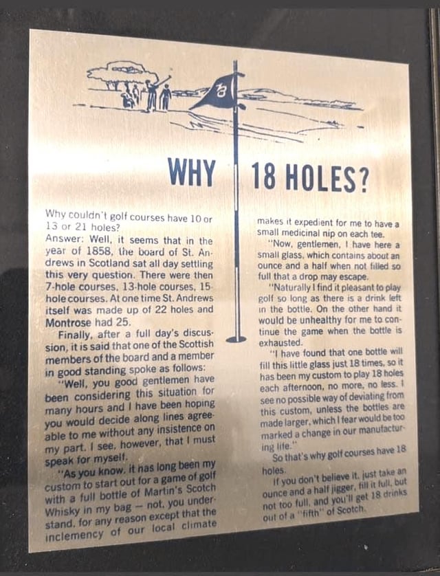 So, exactly why 18 holes in golf? Heres the simple truth (The historical reason is very cool).