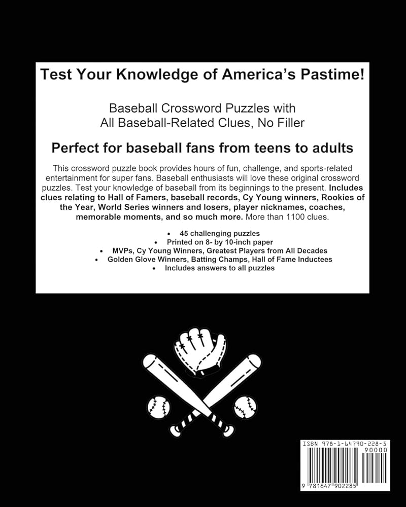 fun facts in mlb crossword puzzle? enjoy learning baseball trivia!
